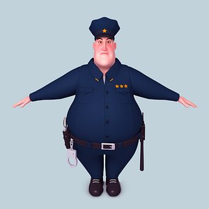 3D cartoon policeman