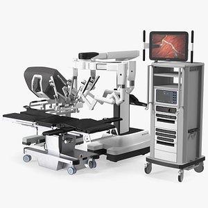 Full Da Vinci Surgical System with Operating Table 3D model