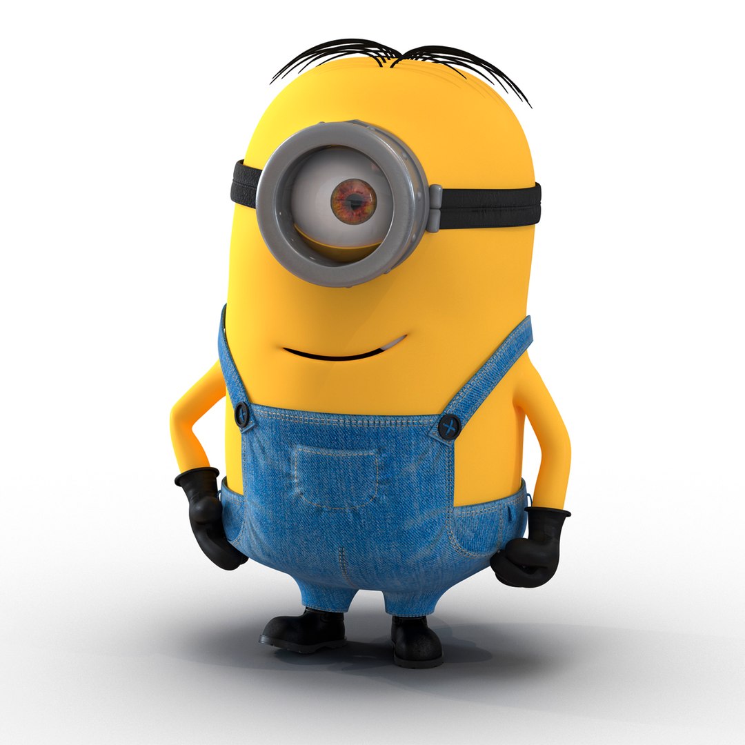 Short One Eyed Minion Rigged 3D model preview