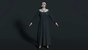 3D Realistic Nun - Rigged