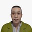 Animated Casual Man Walking with Animated Facial Expression