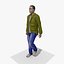 Animated Casual Man Walking with Animated Facial Expression