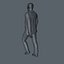 Animated Casual Man Walking with Animated Facial Expression