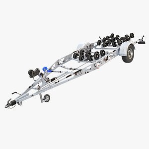 3D Used Aged Boat Trailer model