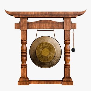 Japanese Gong Lowpoly 3D model