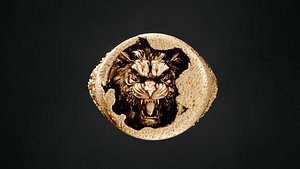 3D tiger rock luxury ring model