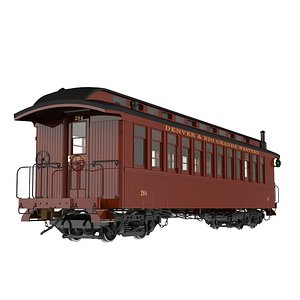 Railroad Passenger Car (Coach); "D&RG Narrow Gauge", circa 1885-1935