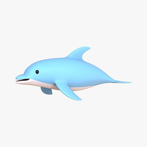 3D Low Poly - Cartoon Dolphin 1 Rigged model