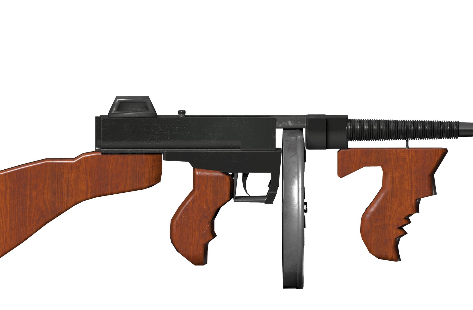 3d Thompson Sub Machine Gun M1921 A Model Turbosquid 2192274