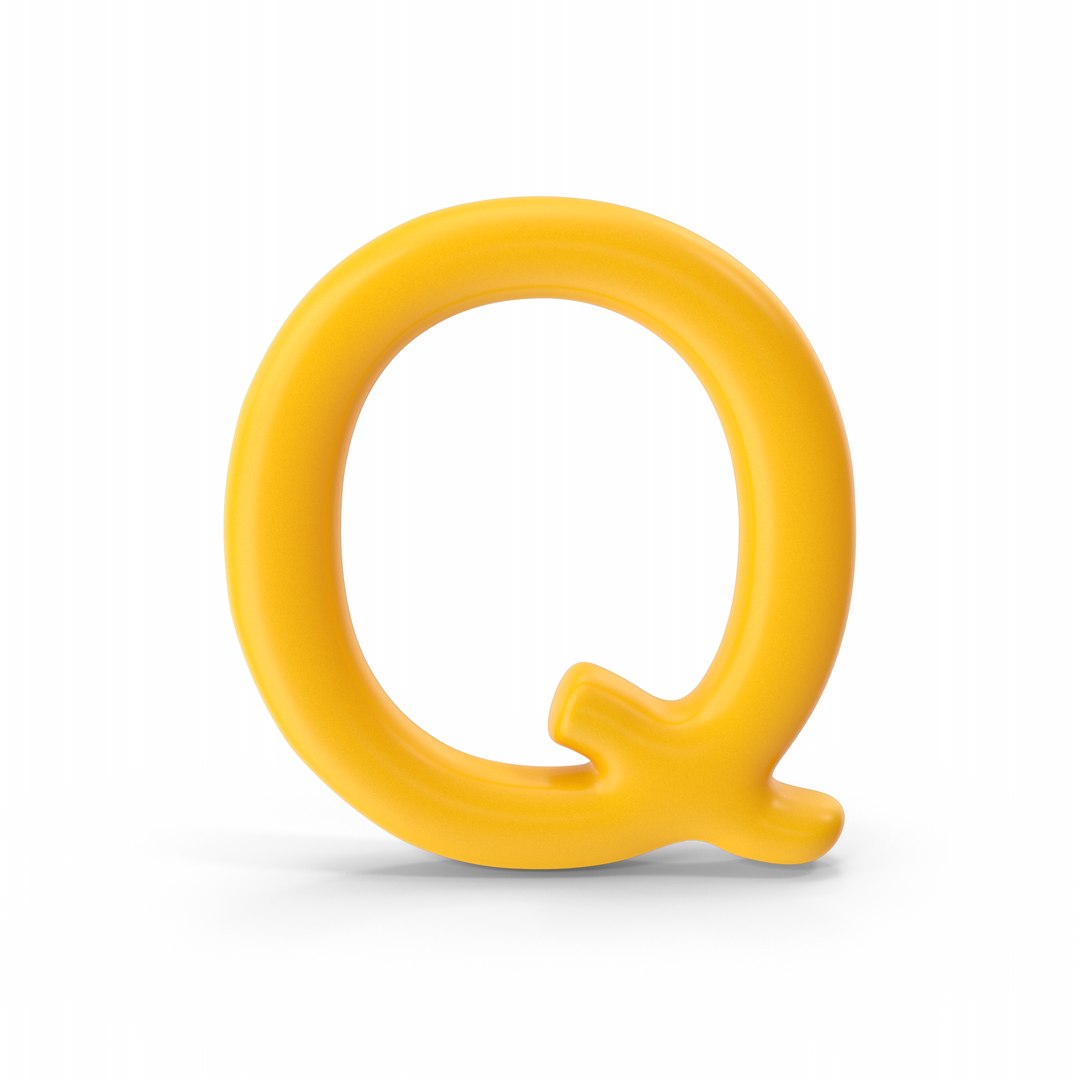 3D Letter Q Orange Model - TurboSquid 1865793