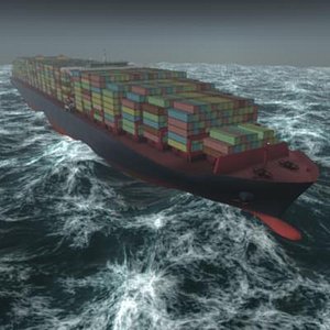 megapott container ship class 3d model