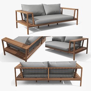 Callais Taupe Gray Sofa 3D model