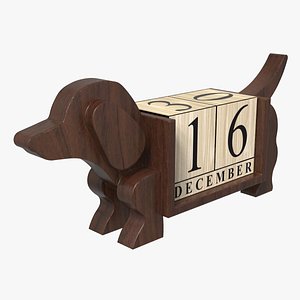 3D Dog Perpetual Calendar model