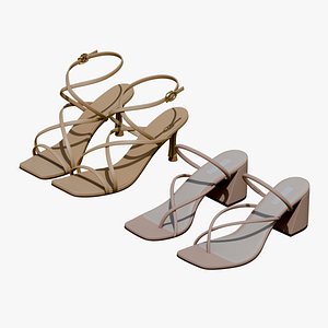 3D Women Designer Heels Collection model