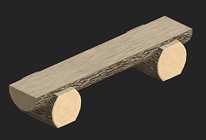 3D wooden bench