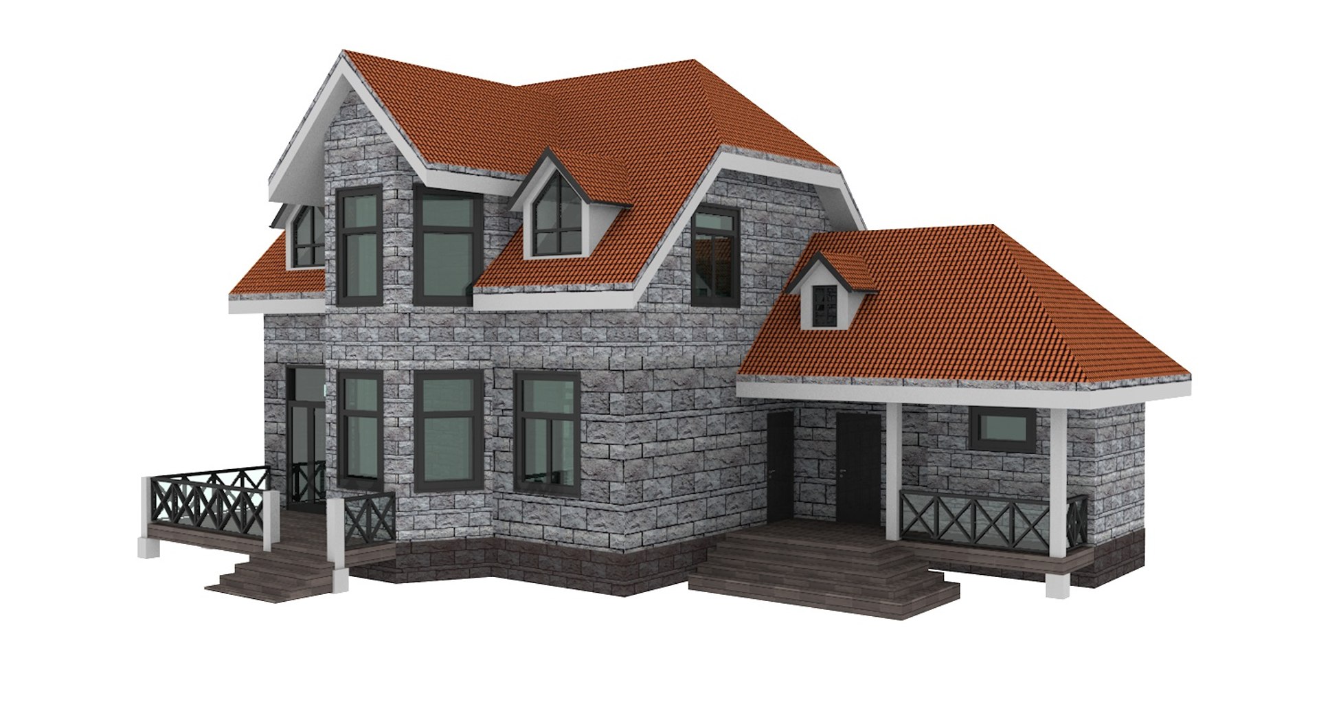 3D American Suburban House - TurboSquid 1236594