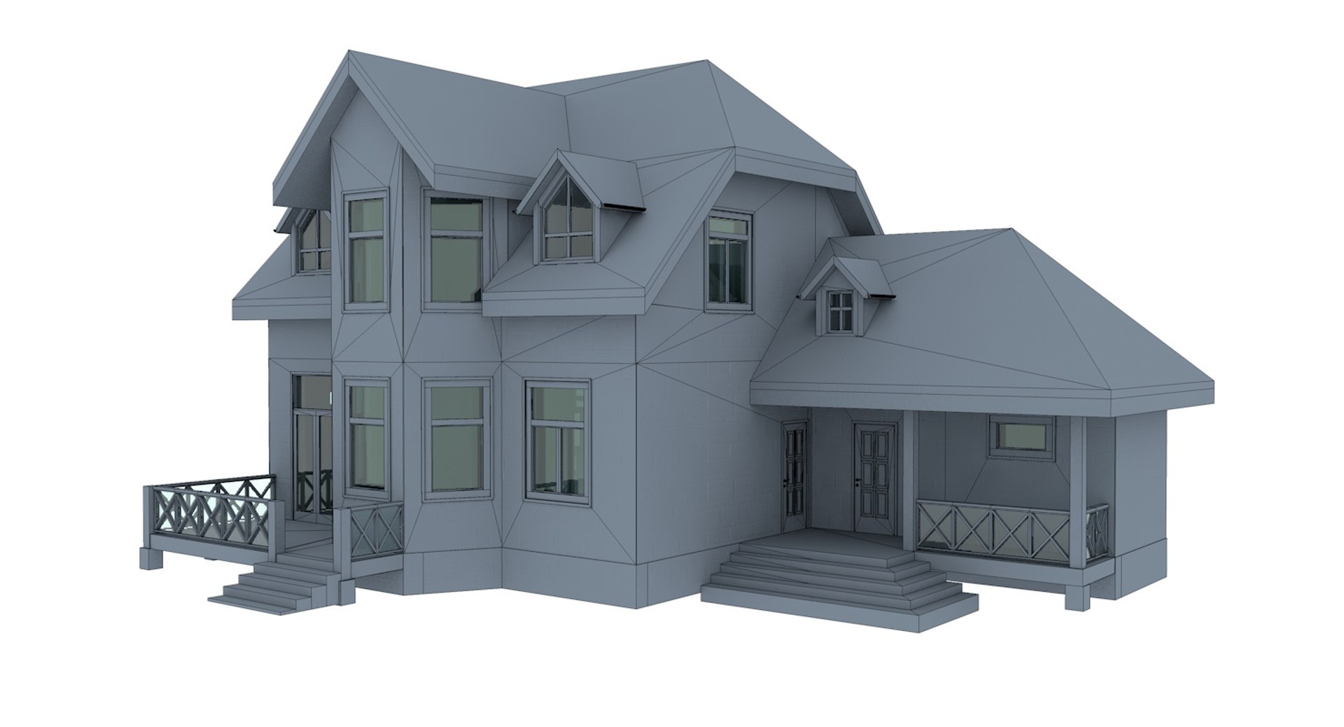 3D American Suburban House - TurboSquid 1236594