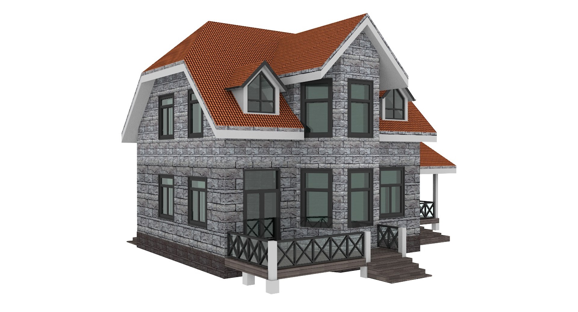 3D American Suburban House - TurboSquid 1236594
