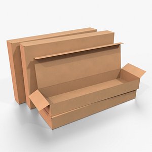 Tuck Top Boxes - Long Packaging Set 3D model