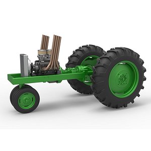 Vintage Small block Pulling tractor Base Version 4 Scale 1 to 25 3D