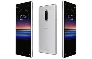 Sony Xperia 1 White Low Poly 3D