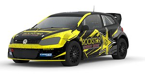 3D Volkswagen Polo R WRX 3D Model Rallycross Race Car