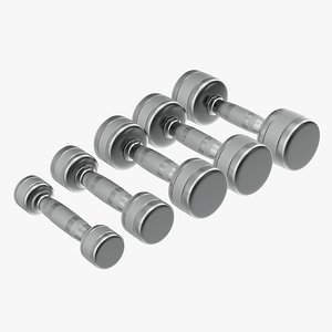 3D set dumbbell chrome