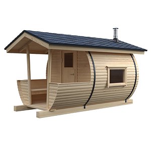 outdoor barrel sauna 3D model