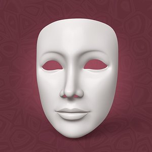 Woman Mardi Gras Mask 3D model