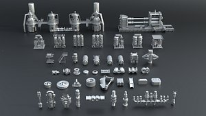 Industrial Machinery Kitbash Mega Pack 53 Hard Surface Modules