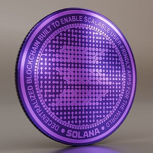 3D model Premium Solana SOL coin PBR 4K Textured Low-poly 3D model