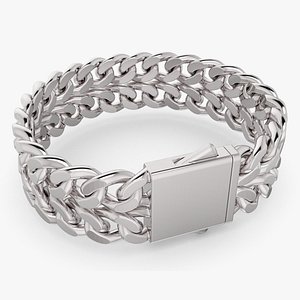3D Buckle Clasp Silver Bracelet model