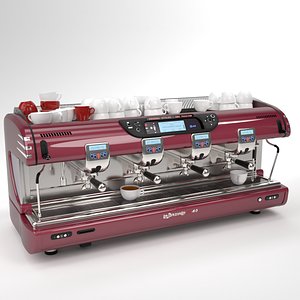 La spaziale Coffee Machine Burgunby 4 group