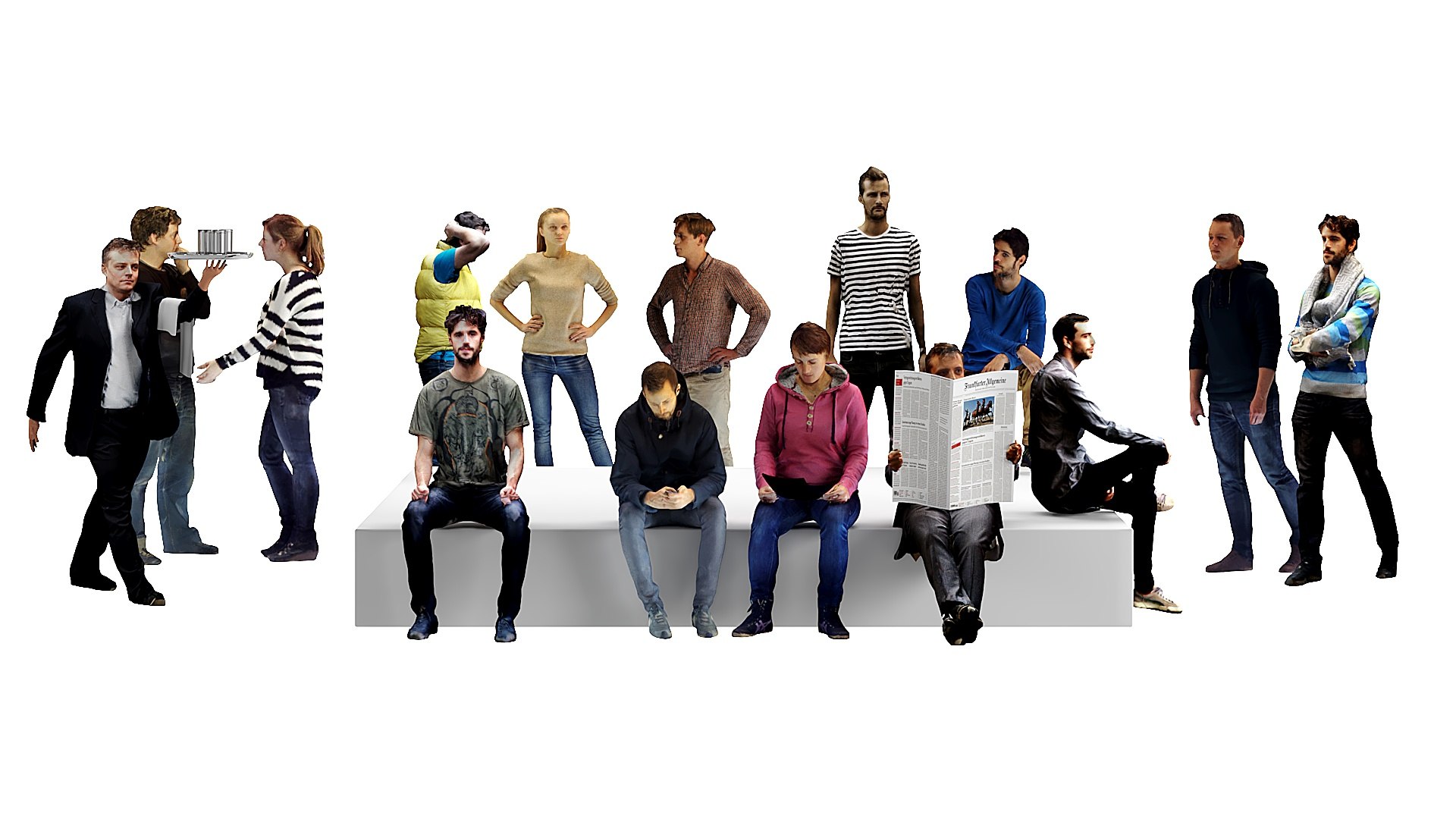3D A Crowd Of People Model - TurboSquid 2384232