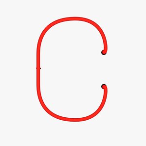 Neon Red Alphabet C model