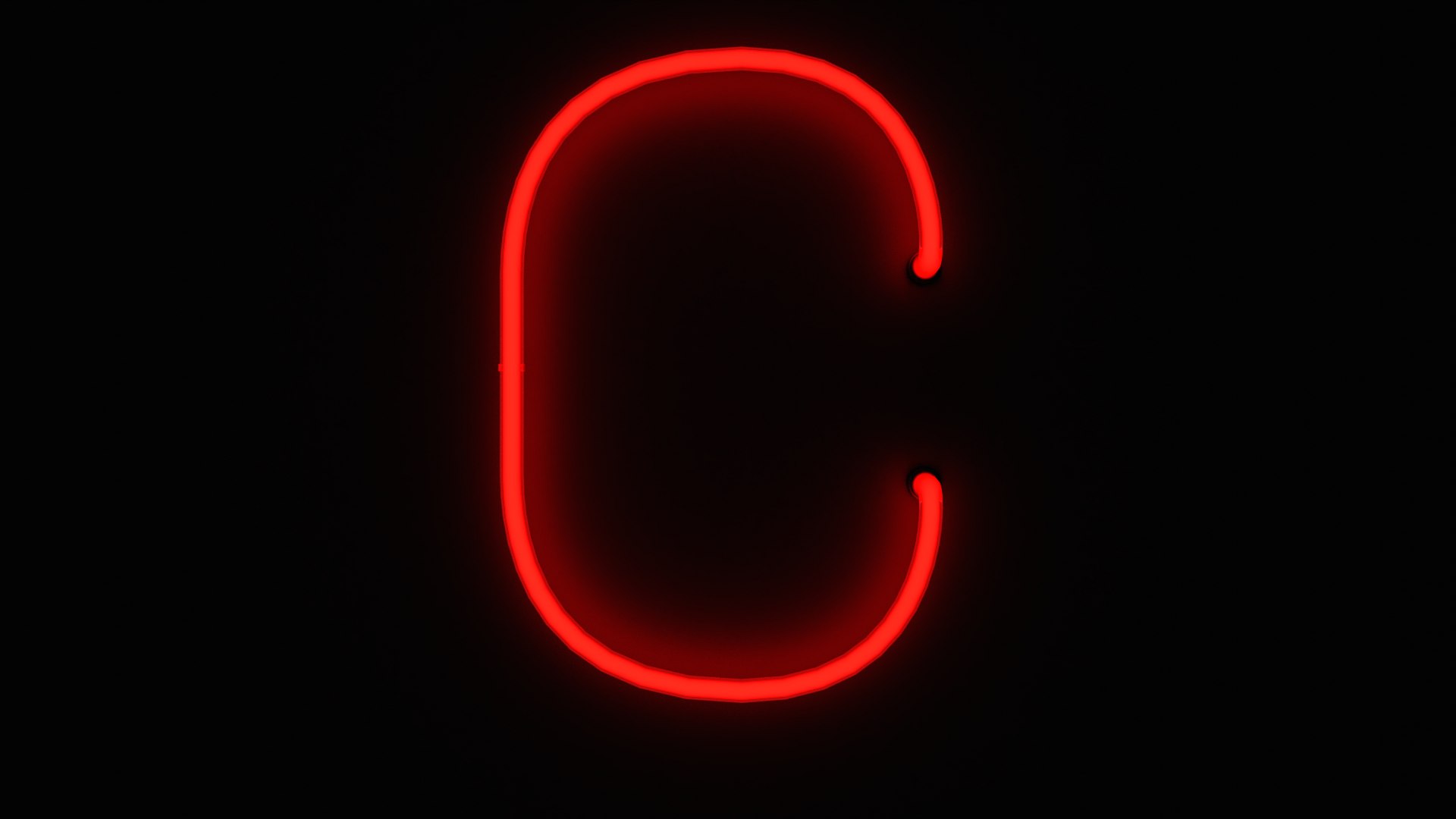 Neon Red Alphabet C Model - TurboSquid 2135790