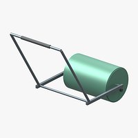 Garden Lawn Roller with Drum Fork and Cross Handle