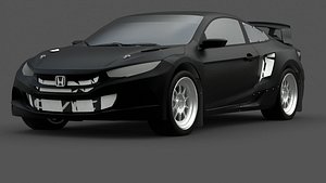 2017 Honda Civic 3D Model  Detailed Game Ready Sedan 3D model