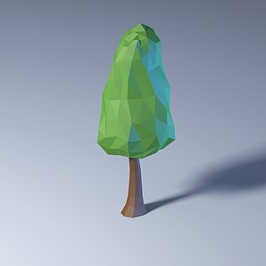 3D polygonal low-poly tree
