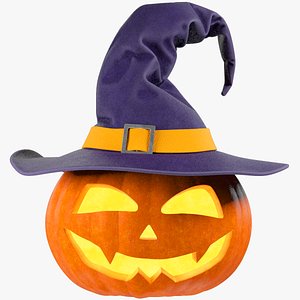 3D Halloween Pumpkin with Hat V3