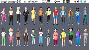 cartoon characters 3 02 3D model
