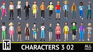 cartoon characters 3 02 3D model