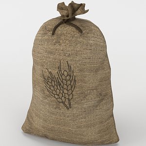 3D food sack grain tied
