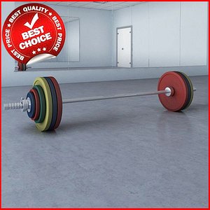 3dsmax fitness straight bar
