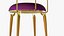 3D Dining Chair Gold Luxury