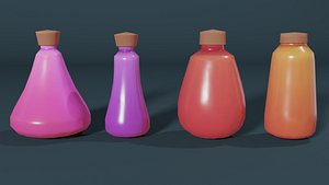 3D stylized bottle pack model
