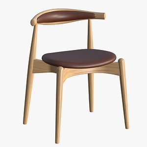 Dining Chair Leather Wooden 3D model