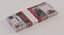 Bundle bancario di 500 rubli russe banconote con originale Bank Ribbon