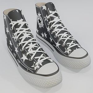 Basketball Leather Shoes Converse All star Black Stars 3D model