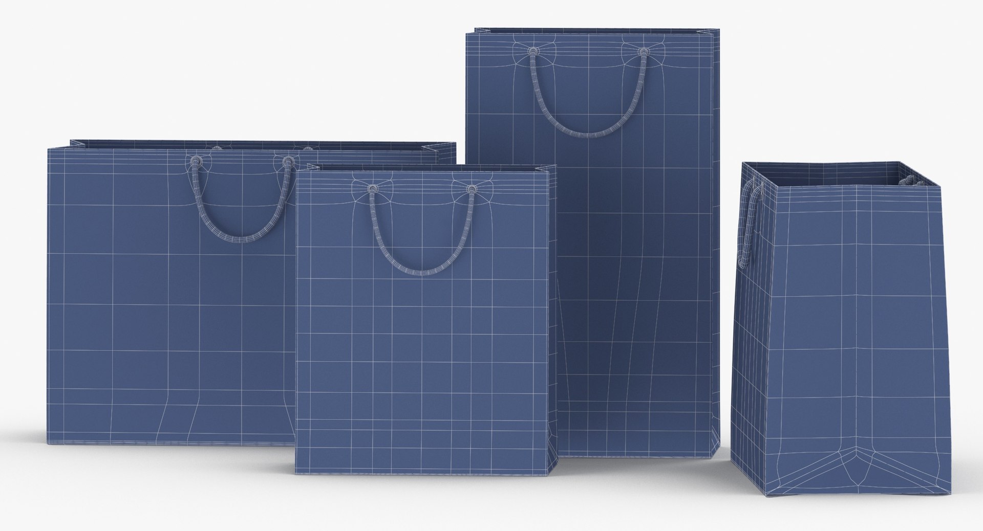 3D paper bags sets - model https://p.turbosquid.com/ts-thumb/Md/saXEPf/agxYo8Xn/paperbagsset02_wireframe_0006/jpg/1592479436/1920x1080/fit_q87/777d784d878d30ddd0c20217d00241830226e48e/paperbagsset02_wireframe_0006.jpg